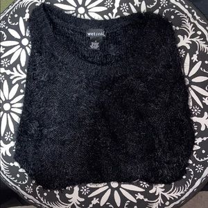 Scoop Neck Fuzzy Sweater